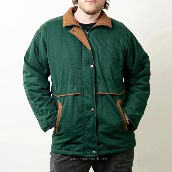 Vintage 90s Forest Green Quilted Parka Jacket by Learsi - M - Picture 6 of 7